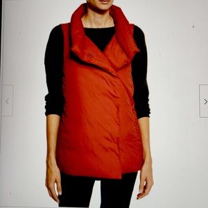 NWT Eileen Fisher Stand Collar Red Puffer Vest